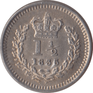1835 SILVER THREE HALF PENCE ( EF ) - Three Half Pence - Cambridgeshire Coins