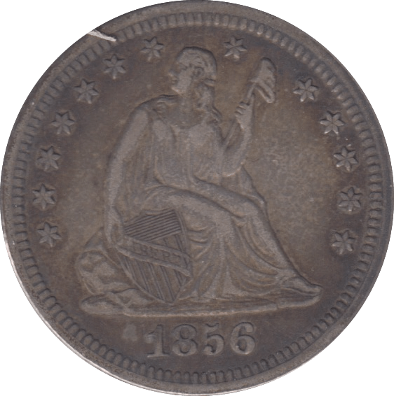 1856 SILVER QUARTER DOLLAR ( USA ) - SILVER WORLD COINS - Cambridgeshire Coins