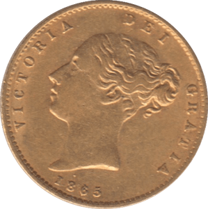 1865 GOLD HALF SOVEREIGN ( EF ) DIE 10 - Half Sovereign - Cambridgeshire Coins
