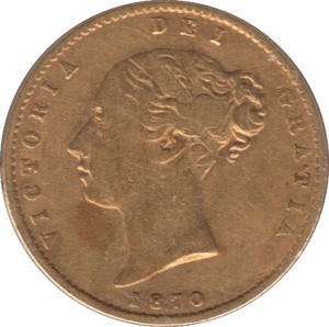 1870 GOLD HALF SOVEREIGN ( VF ) DIE 46 - Half Sovereign - Cambridgeshire Coins