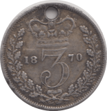 1870 THREE PENCE ( GF ) - Threepence - Cambridgeshire Coins