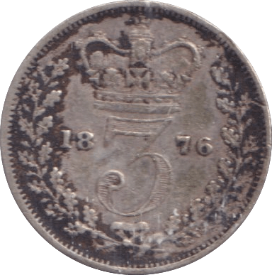 1876 THREEPENCE ( VF ) - Three Half Pence - Cambridgeshire Coins