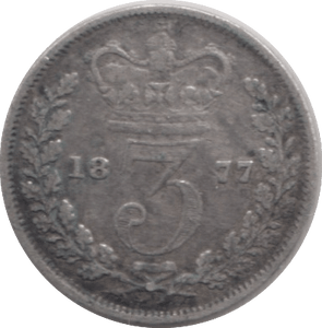 1877 THREE PENCE ( NF ) - Threepence - Cambridgeshire Coins