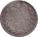 1877 THREEPENCE ( FAIR ) - Three Half Pence - Cambridgeshire Coins