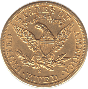 1886 GOLD FIVE DOLLARS USA SAN FRANCISCO MINT - Gold World Coins - Cambridgeshire Coins