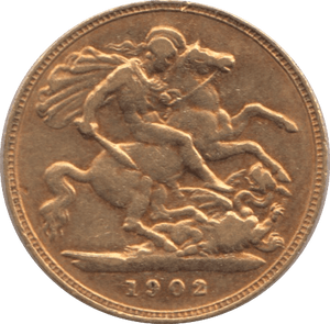 1902 GOLD HALF SOVEREIGN ( GVF ) - Half Sovereign - Cambridgeshire Coins
