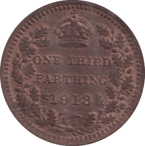 1913 ONE THIRD FARTHING ( EF ) B - One Third Farthing - Cambridgeshire Coins