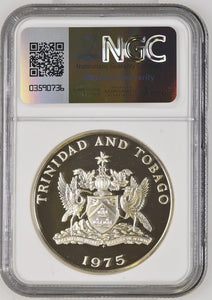 1975 SILVER $10 TRINIDAD AND TOBAGO ( NGC ) PF69 ULTRA CAMEO - NGC SILVER COINS - Cambridgeshire Coins