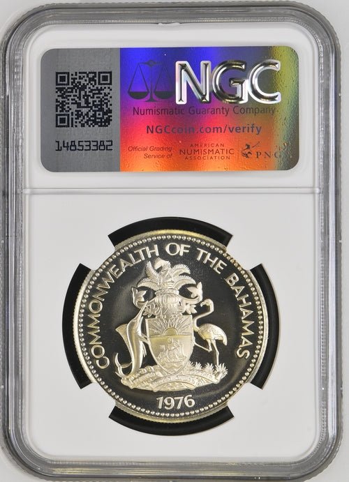 1976 SILVER $1 COMMONWEALTH OF BAHAMAS CONCH SHELL ( NGC ) PF 70 ULTRA CAMEO - NGC SILVER COINS - Cambridgeshire Coins