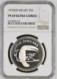 1976 SILVER $5 BELIZE KEEL BILLED TOUCAN ( NGC ) PF 69 ULTRA CAMEO - NGC SILVER COINS - Cambridgeshire Coins