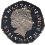 2001 CHRISTMAS 50P POSTMAN ISLE OF MAN ( PROOF ) 'BB' - 50P CHRISTMAS COINS - Cambridgeshire Coins