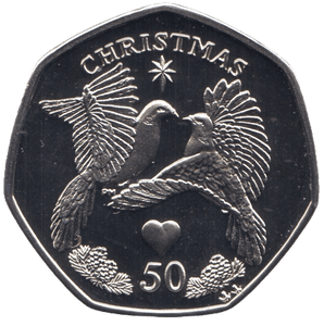 2006 CHRISTMAS 50P TURTLE DOVES ISLE OF MAN ( PROOF ) 'AA' - 50P CHRISTMAS COINS - Cambridgeshire Coins