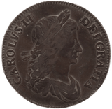 1662 CROWN ( VF ) CHARLES II NO ROSES BELOW DATE ON EDGE - CROWN - Cambridgeshire Coins