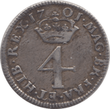 1701 MAUNDY FOURPENCE ( GF ) - Maundy Coins - Cambridgeshire Coins