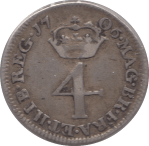 1706 MAUNDY FOURPENCE ( VF ) - Maundy Coins - Cambridgeshire Coins