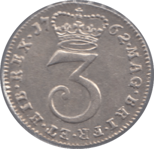 1762 MAUNDY THREEPENCE ( EF ) 5 - Maundy Coins - Cambridgeshire Coins