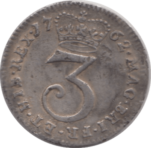 1762 MAUNDY THREEPENCE ( VF ) 5 - Maundy Coins - Cambridgeshire Coins