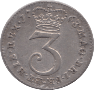 1763 MAUNDY THREEPENCE ( EF ) - Maundy Coins - Cambridgeshire Coins
