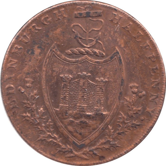 1790 HALFPENNY TOKEN EDINBURGH REF 350 Token Cambridgeshire Coins 1790-halfpenny-token-edinburgh-ref-350-token-cambridgeshire-coins