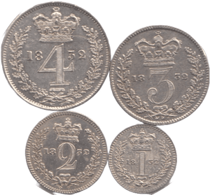 1832 MAUNDY SET WILLIAM IIII - Maundy Set - Cambridgeshire Coins
