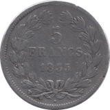 1835 SILVER 5 FRANCS FRANCE - SILVER WORLD COINS - Cambridgeshire Coins