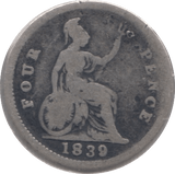 1839 FOURPENCE ( FAIR ) 3 - Fourpence - Cambridgeshire Coins