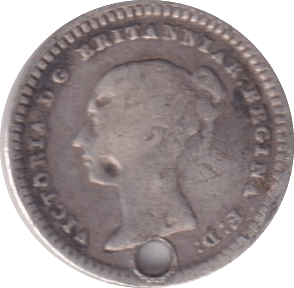 1839 THREE HALF PENCE ( FINE ) HOLED - THREE HALF PENCE - Cambridgeshire Coins
