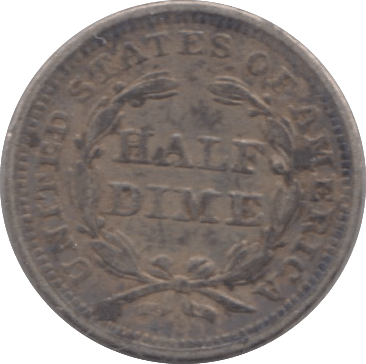 1843 SILVER HALF DIME USA - SILVER WORLD COINS - Cambridgeshire Coins