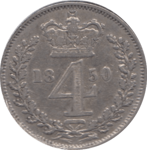 1850 MAUNDY FOURPENCE ( FINE ) - Maundy Coins - Cambridgeshire Coins