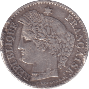 1851 SILVER 20 CENT FRANCE - SILVER WORLD COINS - Cambridgeshire Coins
