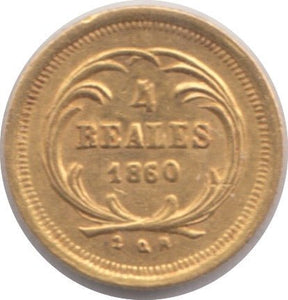 1860 GOLD 4 REALES GUATEMALA - Gold World Coins - Cambridgeshire Coins