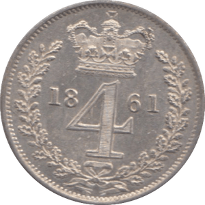 1861 MAUNDY FOURPENCE ( BU ) - Maundy Coins - Cambridgeshire Coins