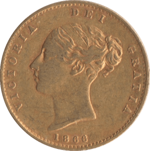 1866 GOLD HALF SOVEREIGN ( GVF ) DIE 11 - Sovereign - Cambridgeshire Coins