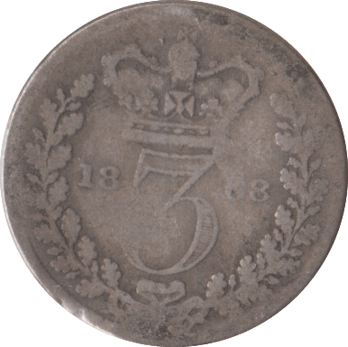 1868 SILVER THREEPENCE ( FAIR ) - Threepence - Cambridgeshire Coins