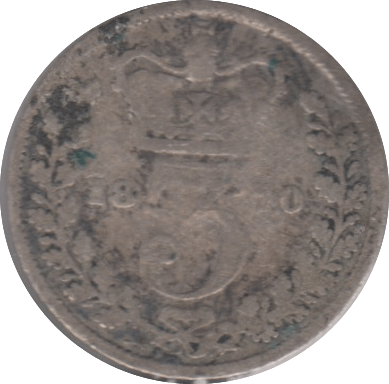 1870 THREEPENCE ( FAIR ) 2 - silver coins - Cambridgeshire Coins
