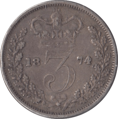 1874 SILVER THREEPENCE ( GF ) - Threepence - Cambridgeshire Coins