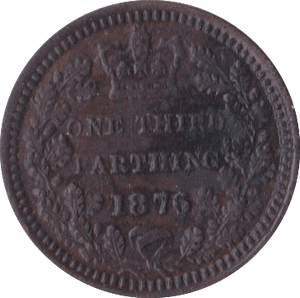 1876 ONE THIRD FARTHING ( GVF ) - One Third Farthing - Cambridgeshire Coins