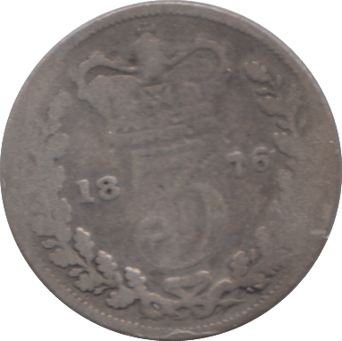 1876 SILVER THREEPENCE ( FAIR ) - Cambridgeshire Coins