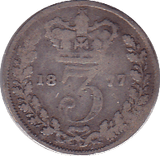 1877 THREEPENCE ( FAIR ) - Threepence - Cambridgeshire Coins