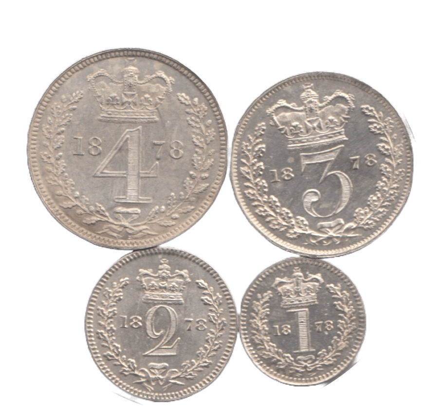 1878 MAUNDY SET VICTORIA - Maundy Set - Cambridgeshire Coins