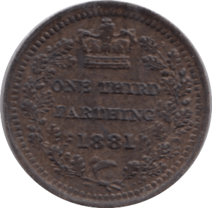 1881 ONE THIRD FARTHING ( UNC ) - One Third Farthing - Cambridgeshire Coins