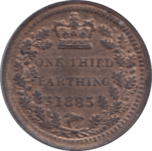 1885 ONE THIRD FARTHING ( UNC ) - One Third Farthing - Cambridgeshire Coins