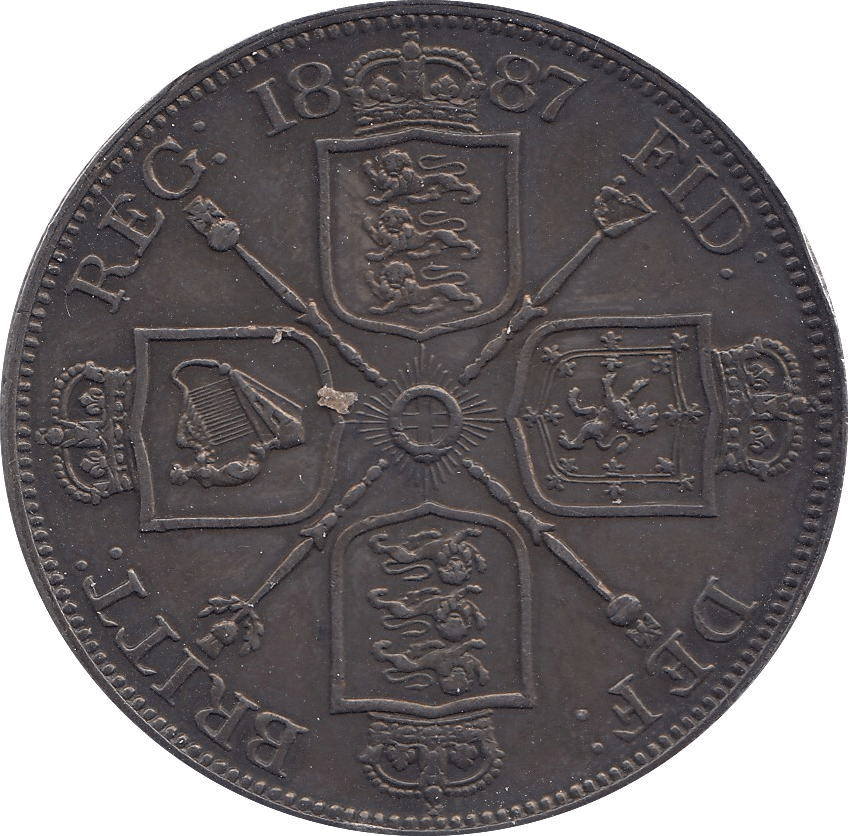 1887 DOUBLE FLORIN ( AUNC ) B - Double Florin - Cambridgeshire Coins