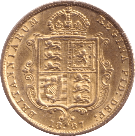 1887 GOLD HALF SOVEREIGN ( EF ) - Half Sovereign - Cambridgeshire Coins