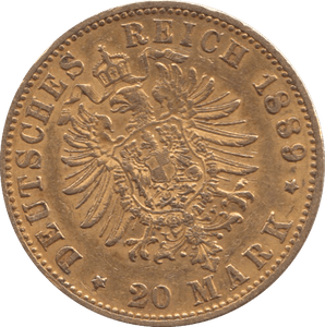 1889 GOLD 20 MARK GERMANY - Gold World Coins - Cambridgeshire Coins