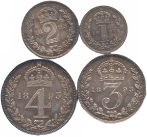 1893 MAUNDY SET - Maundy Set - Cambridgeshire Coins