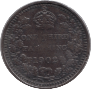 1902 ONE THIRD FARTHING ( GVF ) 12 - One Third Farthing - Cambridgeshire Coins