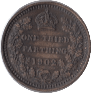 1902 ONE THIRD FARTHING ( VF ) - One Third Farthing - Cambridgeshire Coins