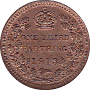 1913 ONE THIRD FARTHING ( BU ) - One Third Farthing - Cambridgeshire Coins