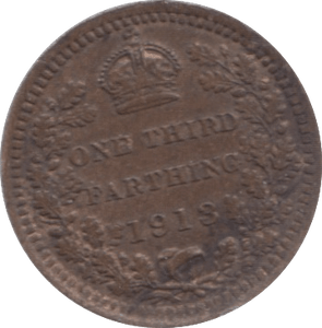 1913 ONE THIRD FARTHING ( EF ) 2 - One Third Farthing - Cambridgeshire Coins